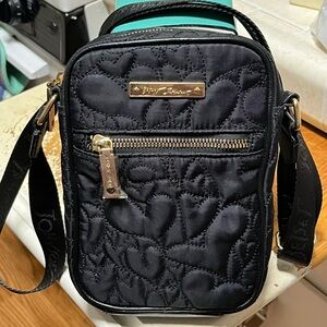 Betsey Johnson Black Quilted Crossbody Bag NWOT